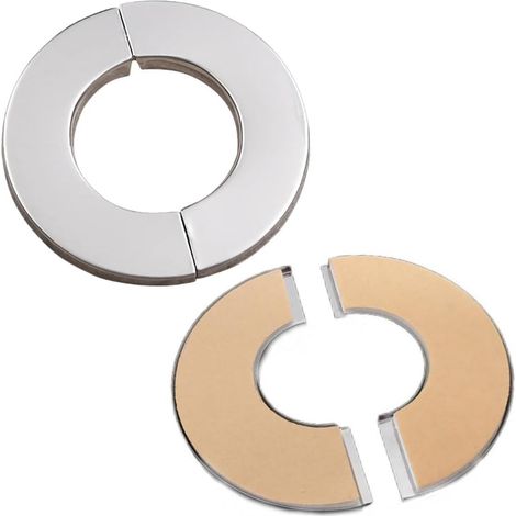 Lot de 2 bouchons de valve divisés en deux parties en acier inoxydable chromé - Trou de 81 mm - Argenté (1/5)