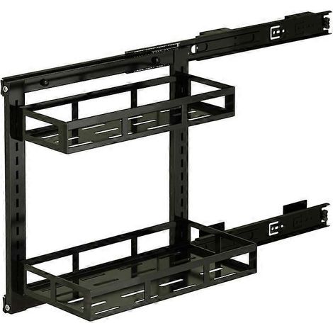 Étagère de rangement à deux niveaux de 30 cm de haut pour éviers de cuisine, avec paniers coulissants pour l'organisation de la salle de bain (1/5)