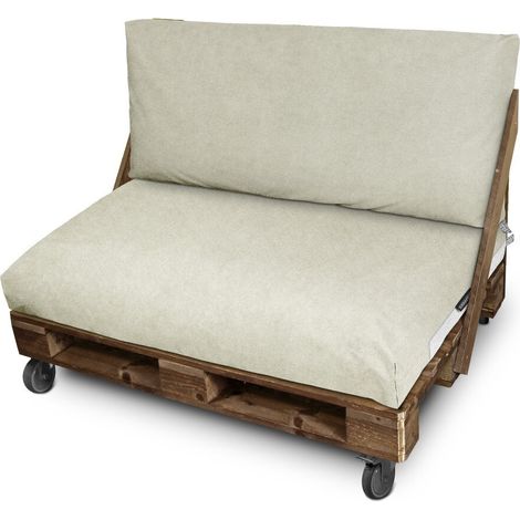 Cojín para palets Polipiel Exterior Patagonia Perla Set: Asiento 120x80x20 + Respaldo 120x45x25 Patagonia Perla