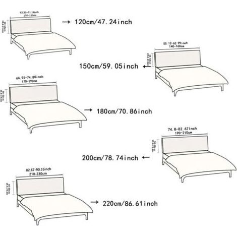 Housse de tête de lit universelle, extensible et lavable, pour lits doubles, petite taille (1/4)