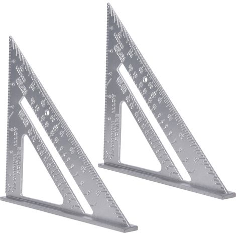 Escuadra de aluminio de ángulo recto - Paquete de 2 - 7 pulgadas para carpintería y medición (1/5)