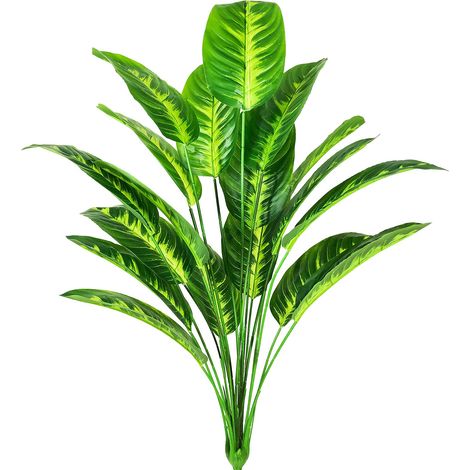 Plante Artificielle Oiseau de Paradis Vert Fausse Plante Tropical Feuille de Bananier Arbres Palmier Tropical Jungle Tiges Arbuste Artificiel pour Pots Interieur Exterieur Salon Décorations (1/5)