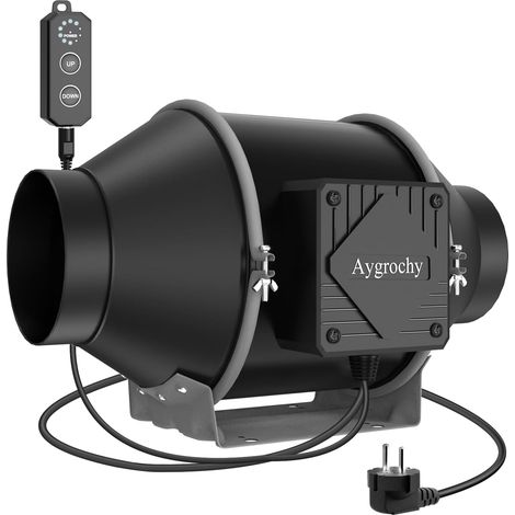 Extracteur d'Air 100mm avec contrôle PWM, Ventilateur de conduit à moteur EC pour l'air d'échappement ou la fumée. Comme les salles de bains, les cuisines, les garages, les tentes de culture. (1/5)