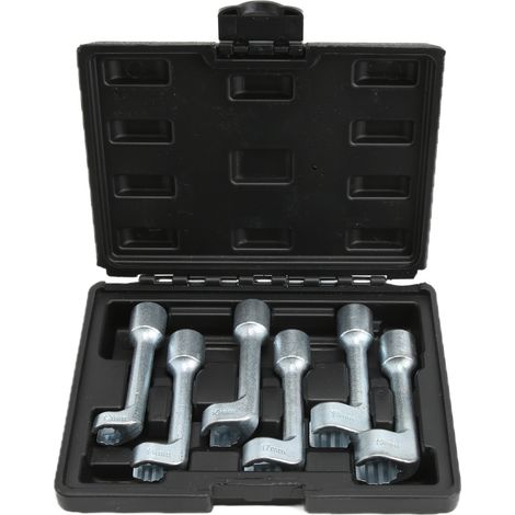 Jeu de 6 clés à douille en L pour conduites d'injecteurs de carburant, en acier au chrome-vanadium, adapté à la réparation automobile. (1/5)