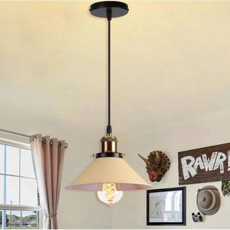 U-Do Suspension Luminaire illuminé Vintage Lustre Cage en Métal Jaune Clair 22cm Lampe Exquise pour Chambre Couloir Entrée (1/4)