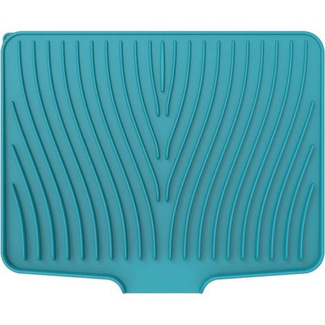 Tapis égouttoir en silicone, résistant à la chaleur, antidérapant et rainuré, idéal pour les plans de travail de cuisine, 40 x 33 cm, voir (1/5)