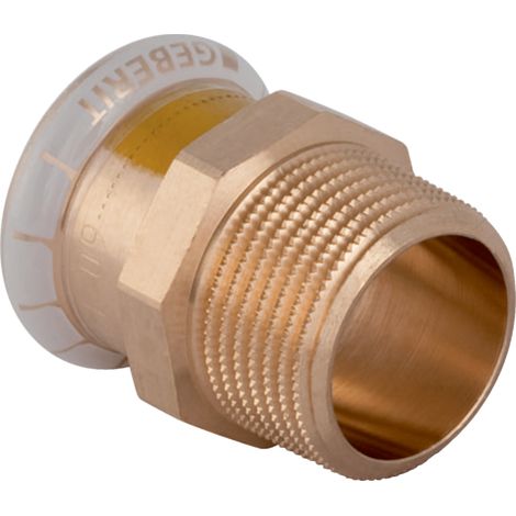 Raccord de transition gaz en cuivre Mapress avec filetage mâle d 18 mm x R 1/2" 34667