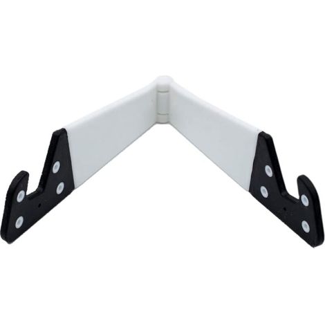 Support pour téléphones ou tablettes Support de table stable Angle jusqu'à 90° Compatible avec tous les modèles Pliable et de poche 11.3 x 3 cm Blanc (1/3)