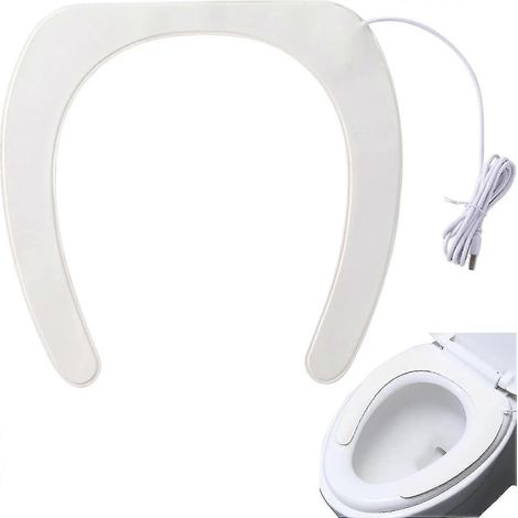Chauffe-siège de toilette anesthésiant, siège de toilette chauffant allongé, housse de siège de toilette rembourrée épaisse et chaude, housse de siège de toilette en silicone, housse de siège de toile (1/5)