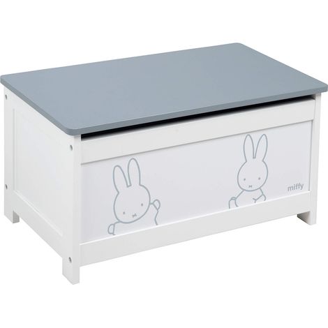 roba Cassapanca miffy - per Riporre Vestiti, Biancheria, Giocattoli - Contenitore Portaoggetti - Convertibile in Panca - Mobili per Bambini - Legno Laccato Bianco e Grigio