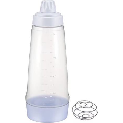 Teigportionierer für Pfannkuchen Mit Rührkugel und Schneebesen Teigmischflasche Handbetriebenes Backwerkzeug PP Material 10 x 10 x 28 cm für Waff (1/5)