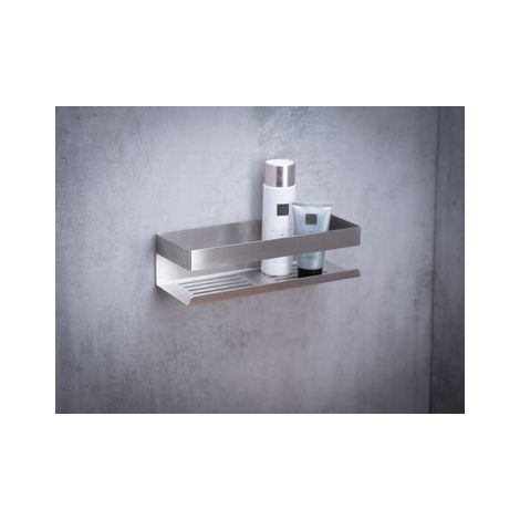 Étagère Genova, WENKO, Rangement salle de bain, accessoires de douche, Inox, 30x8x10,5 cm, Gris (1/5)