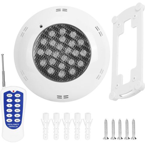24 LED Swimming Pool Underwater Lights, Waterproof Colorful RGB Landscape Lights with Remote Control, 24W Underwater Light Suitable for Underwater Lighting/Garden Lighting Decoration (1/5)