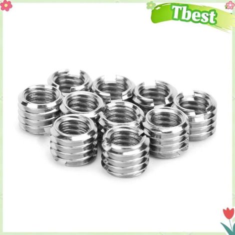 Inserts filetés, outil de réparation de filetage en acier inoxydable 10 pièces avec écrou réducteur pour équipement mécanique (1/4)