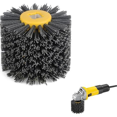 Spazzola in nylon grana 60 per macchina per finitura satinata - Nera - Spazzola a setole - Ruota di trazione - Spazzola per lucidatura (1/5)