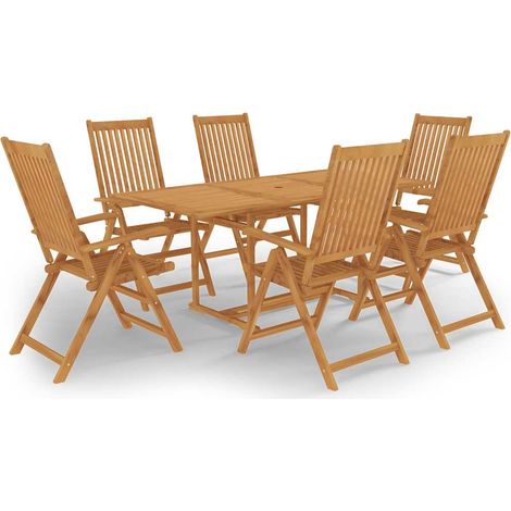 Ensemble à manger de jardin 7 pcs-Salon de jardin Bois de teck massif 456307 (1/5)