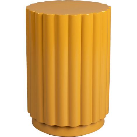 Table d'appoint ronde en métal ø32cm - Jaune - Camila (1/5)