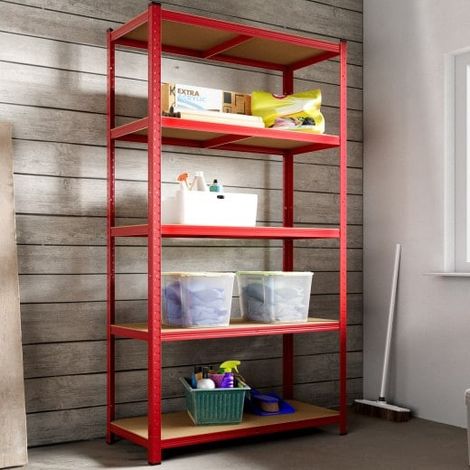 Étagère Modulable à Charge Lourde rouge : 180 X 90 X 40 cm Robuste et Polyvalente, 875 kg (1/5)