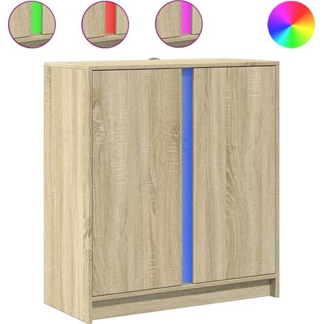 Maison Exclusive - Credenza con LED Rovere Sonoma 77x34x85 cm in Legno Multistrato