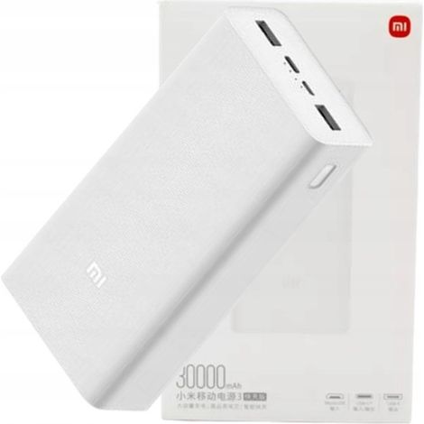 Powerbank Xiaomi Mi 3 - 30.000 mAh bianco con cavo (1/5)
