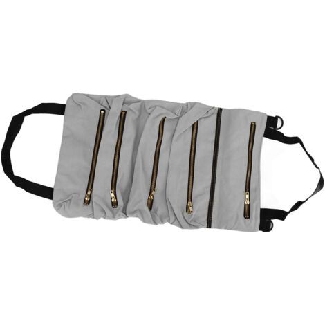 Sacoche à outils pliable en toile pour dossier de voiture, gris, pour pinces et outils d'électricien. (1/5)
