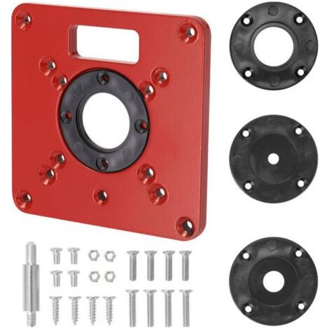 Plaque d'insertion de Table de Toupie Compatible avec Makita Toupies Machine de Coupe Flip Board Accessoire de Machine de Gravure sur Bois 120x120x8mm (1/4)