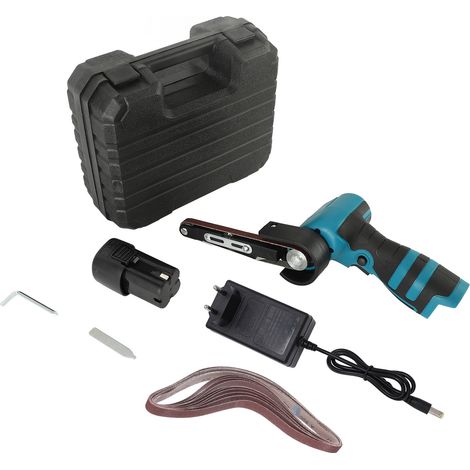 Ponceuse à bande portative sans fil, batterie 16.8V 1,5ah, élimination de la rouille, ponceuse de détail avec 15 courroies pour pièces de voiture, prise ue simple (1/4)