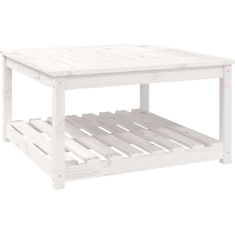 Maison Exclusive - Gartentisch Weiß 82,5x82,5x45 cm Massivholz Ki