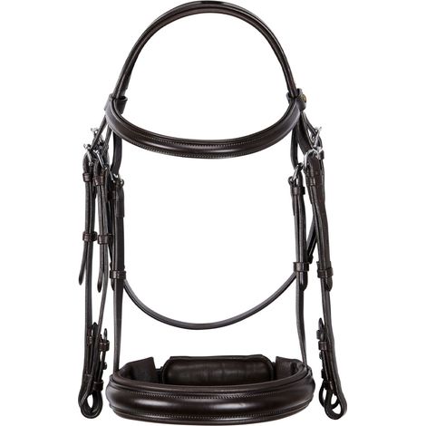 EQUESTRO Briglia dressage in cuoio senza redini MARRONE COB (1/4)
