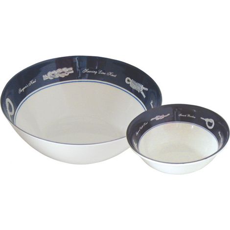 Saladier en mélamine - blanc/bleu - 24 cm