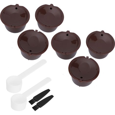 2Sets Coffee Capsule Filter Cup Reusable Refillable Pods with Spoon Brush Fit for DOLCE GUSTO Coffee Machines