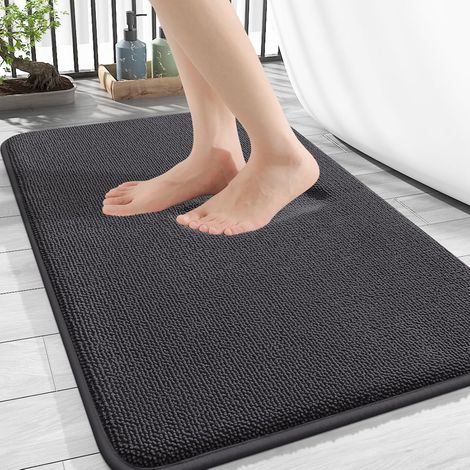 1 Tapis de bain, mousse à mémoire de forme, antidérapant, absorbant, velours doux, 50 x 76 cm, salle de bain (1/5)
