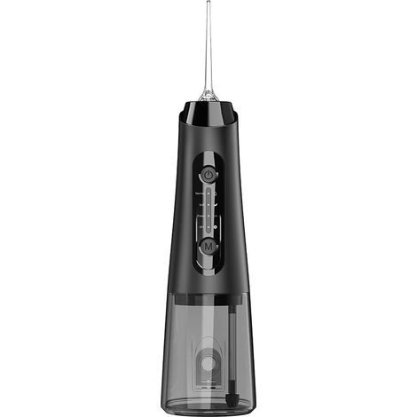 Hydropulseur Jet Dentaire Électrique Portable, 320ML, Hydropulseur Dentaire IPX7, 4 Modes, 5 Embouts