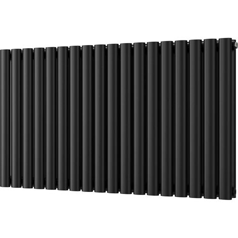 Omeara - Black Horizontal Radiator H600mm x W1044mm Double Panel