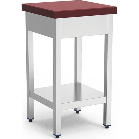 Billot de Boucher Professionnel Absorption Améliorée en Inox et Polyethylène Rouge - Fricosmos (1/3)