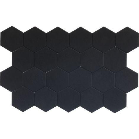 Panneaux muraux acoustiques Hexagone - Feutre PET noir - Lot de 22 (1/5)