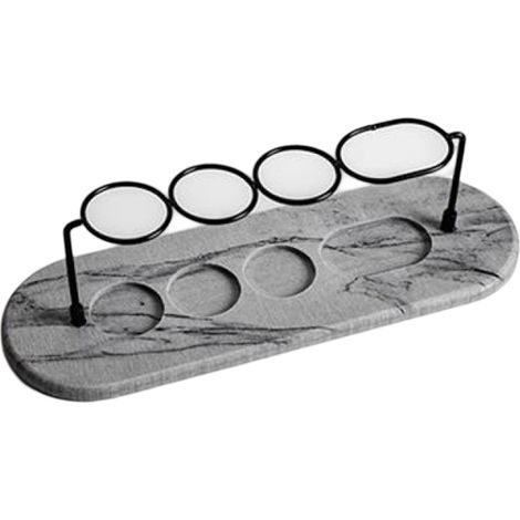 Porta spazzolini da bagno, organizer in metallo con base effetto marmo, soluzione per riporre gli spazzolini per tutta la famiglia, ideale per casa, hotel o come complemento d'arredo per il bagno.
