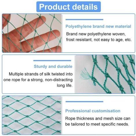 [JAMAIS UTILISÉ]Filet à volaille avec nœuds fixes - Maille de 3 cm - Clôture mobile - 5 x 10 m (1/3)