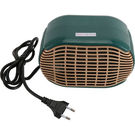 Mini radiateur 800W PTC céramique, silencieux, chauffage électrique de bureau pour maison, 110-240V, prise UE, vert (1/5)