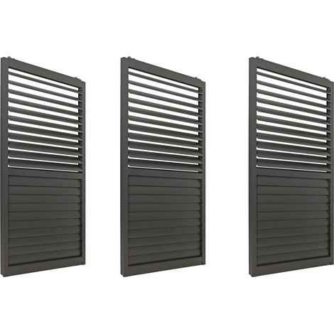 [NEUWERTIG] 3er-Set Aluminium Schiebetür für Pergola HHG-495, Terrassenüberdachung, Lamellenpaneel Modul, 206x272cm anthrazit (1/5)