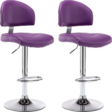 Maison Exclusive - Tabourets de bar lot de 2 violet similicuir