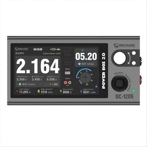 POWER BOX 2.0 – Einstellbares, tragbares Netzteil mit Digital-/Kurven-/Zeigeranzeige, 12 V 5 A Ausgang, eingebauter Akku (1/5)