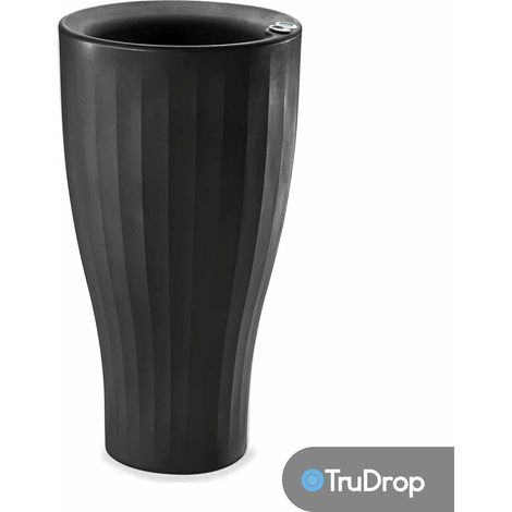 Tasse 41 cm hoher schwarzer runder Topf mit TruDrop One Crescent Garden