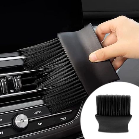 CCYKXA car interior dust brush, soft bristles, cleaning brush for car dashboards, air conditioning vents, leather, scratch-resistant (black) (1/5)