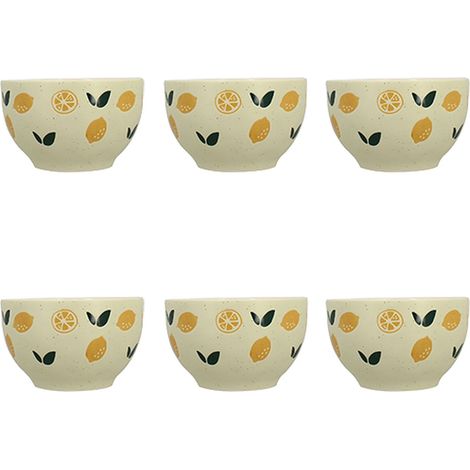 Lot de 6 bols 68cl en grès, LEMON