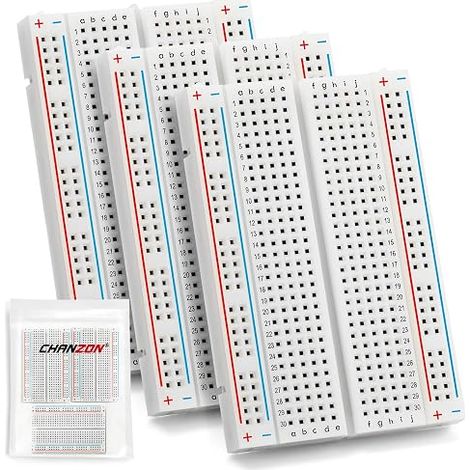 Breadboard with 400 Attachment Points Prototype Kit Solderless PCB Universal Breadboard Plus Power Rails and Adhesive Back for (1/5)
