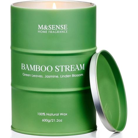 Duftkerze Sojawachs Glas Aromatherapie 70 Stunden 600g Bambus Strom (1/5)