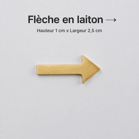 Flèche de signalétique de porte en laiton pur mat petit modèle adhésif t4911 réf 5749 3,2 × 1,1 × 0,3 cm 5 g – Livraison gratuite