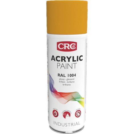 CRC Farblack Acrylic Paint goldgelb, Inhalt: 400ml 6 Stk