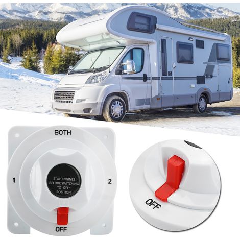 Interruptor selector de aislamiento de batería de 2 posiciones, AMBOS/Apagado, 12-36V, para barco/autocaravana/caravana/yate